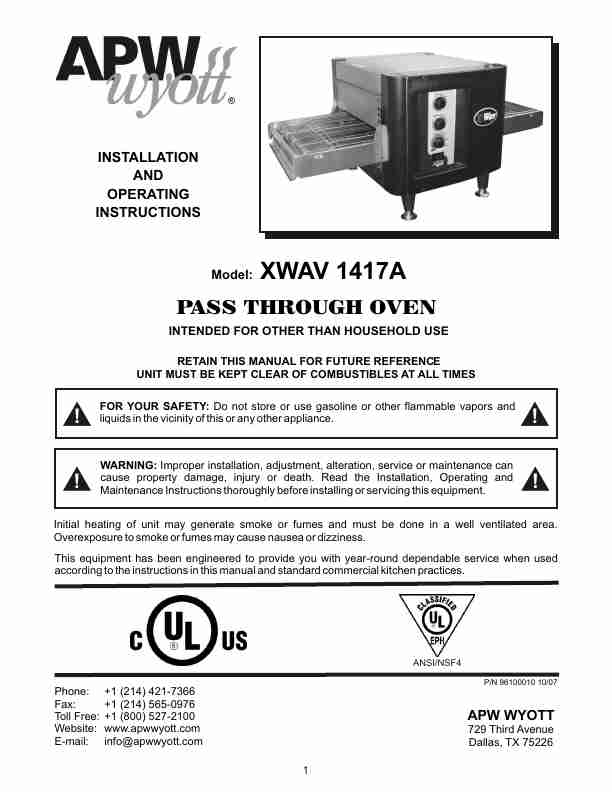 APW Wyott Oven XWAV 1417A-page_pdf
